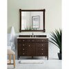 James Martin Vanities Brittany 48in Single Vanity, Burnished Mahogany w/ 3 CM Eternal Marfil Quartz Top 650-V48-BNM-3EMR